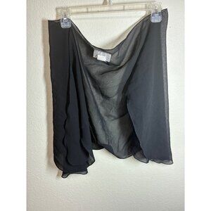 VTG J Valdi Sheer Swimsuit Cover Up Tie Skirt Beach Pool Summer One Size Black